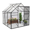 6X6FT-BLACK Polycarbonate Greenhouse Raised Base and Anchor Aluminum Heavy Duty Walk-in Greenhouses for Outdoor Backyard in All Season