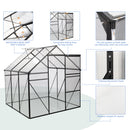 6X6FT-BLACK Polycarbonate Greenhouse Raised Base and Anchor Aluminum Heavy Duty Walk-in Greenhouses for Outdoor Backyard in All Season