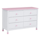 3-Pieces Bedroom Sets Twin Size Platform Bed with Nightstand and Storage dresser,White+Pink