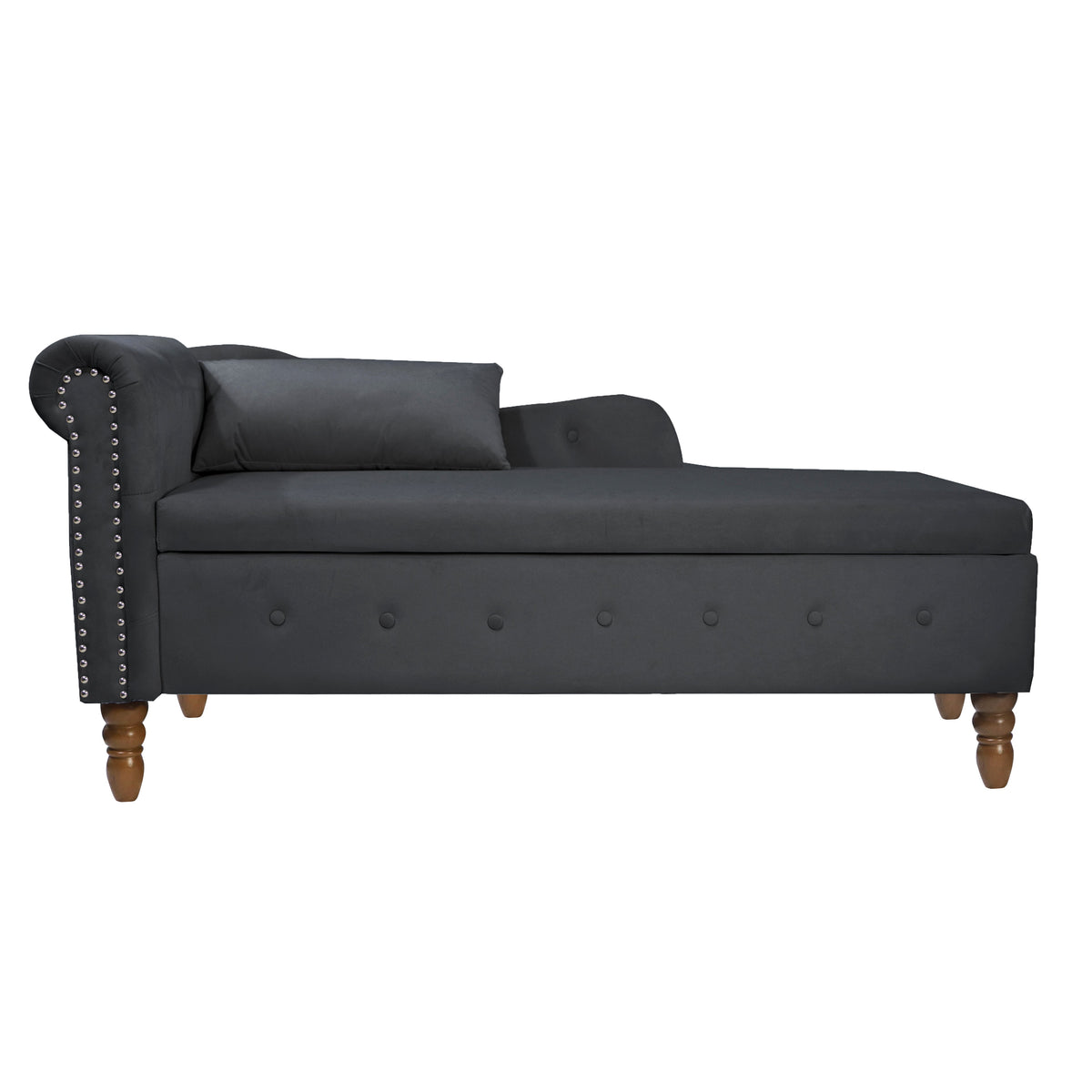 Navy Velvet Chaise Lounge, photo 2 of 10