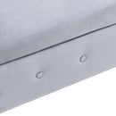 Grey Velvet Chaise Lounge Indoor with Storage & Pillow