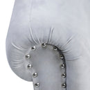 Grey Velvet Chaise Lounge Indoor with Storage & Pillow