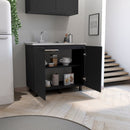 Napoles 2 Utility Sink with Cabinet, Stainless Steel Countertop, Interior Shelf - Wenge by HouseOfZazla