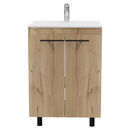 Khari 24" Floor Cabinet, Double Door, Two Shelves - Light