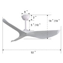 52 Inch Indoor Ceiling Fan with 6-Speed Remote and Reversible DC Motor by HouseOfZazla