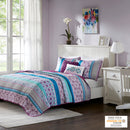 Full/Queen Reversible Quilt Set with Throw Pillows