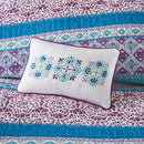 Full/Queen Reversible Quilt Set with Throw Pillows