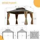 10' x 12' Hardtop Aluminum Gazebo with Double Canopy by HouseOfZazla