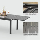 Patio Dining Expandable Table, Metal Aluminum Outdoor Table for 6-8 Person by HouseOfZazla