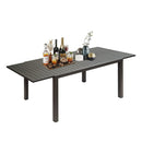 Patio Dining Expandable Table, Metal Aluminum Outdoor Table for 6-8 Person by HouseOfZazla
