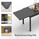 Patio Dining Expandable Table, Metal Aluminum Outdoor Table for 6-8 Person by HouseOfZazla