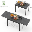Patio Dining Expandable Table, Metal Aluminum Outdoor Table for 6-8 Person by HouseOfZazla