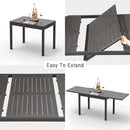 Patio Dining Expandable Table, Metal Aluminum Outdoor Table for 6-8 Person by HouseOfZazla