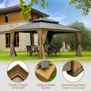 12'x14' Hardtop Gazebo, Wooden Coated Aluminum Frame Canopy