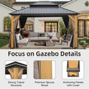 12'x14' Hardtop Gazebo, Outdoor Cedar Wood Frame Canopy