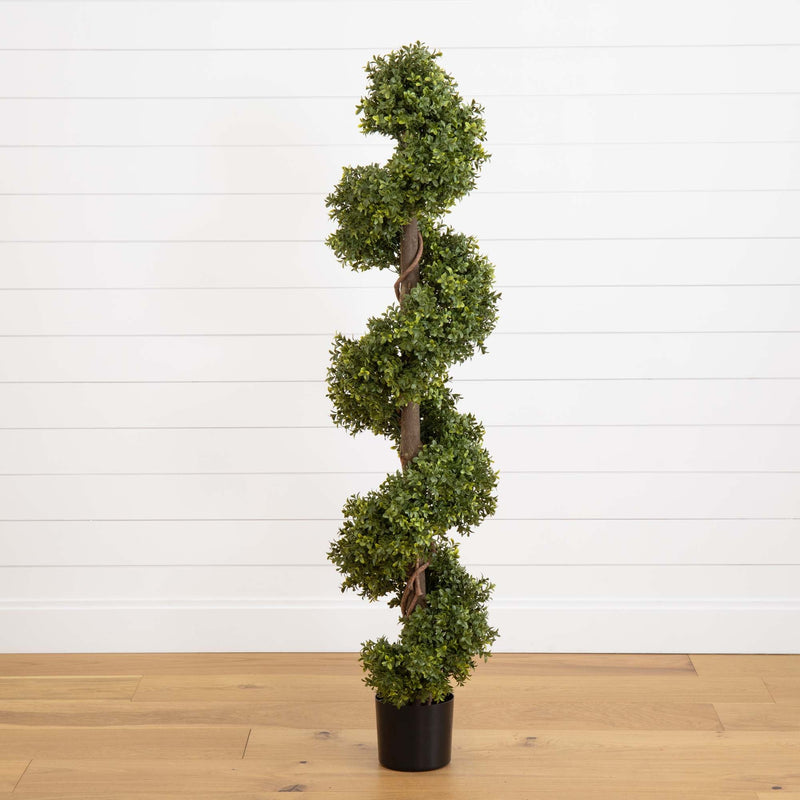 5’ Boxwood Spiral Topiary Artificial Tree (Indoor/Outdoor)