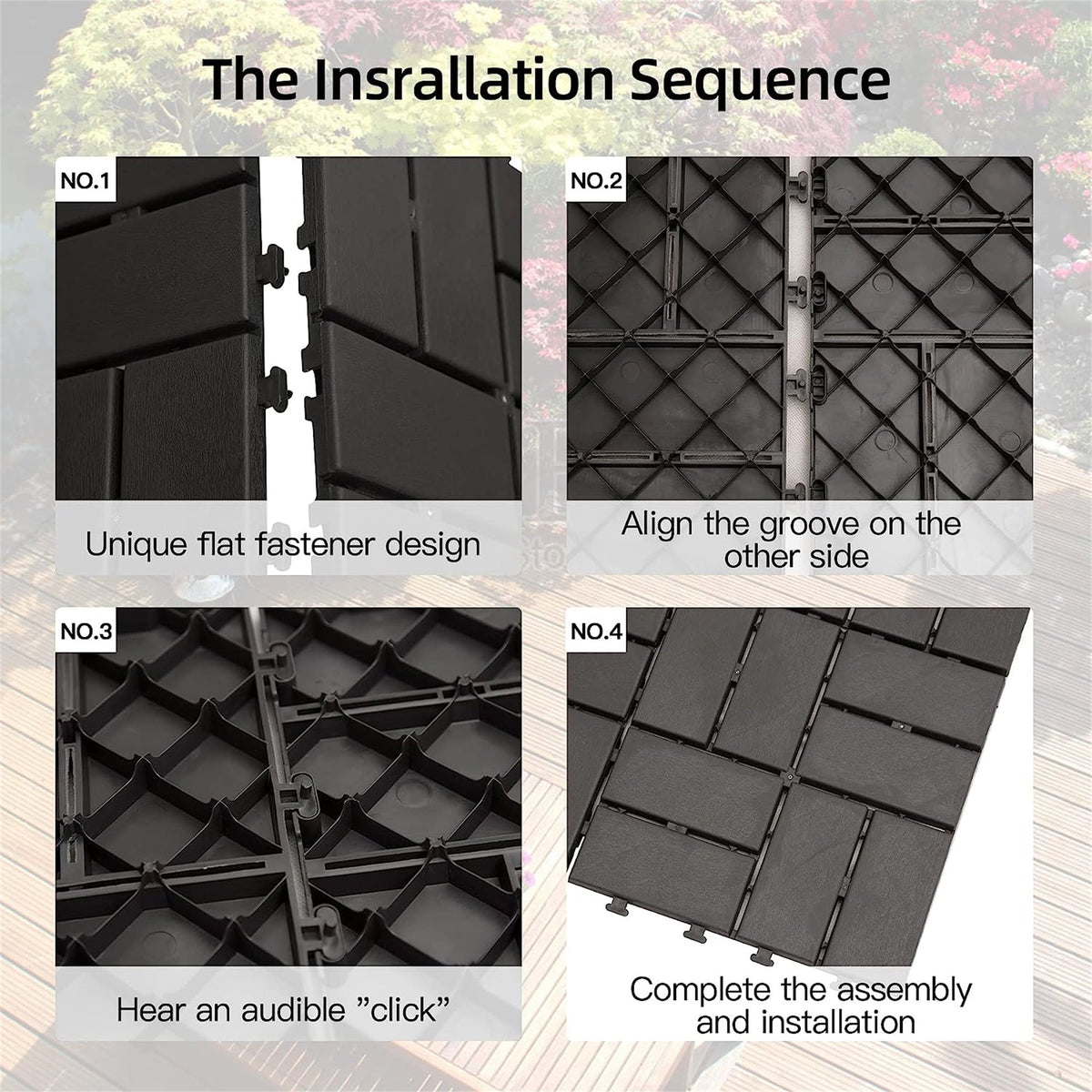 Patio Interlocking Deck Tiles - Gray Composite, photo 4 of 5