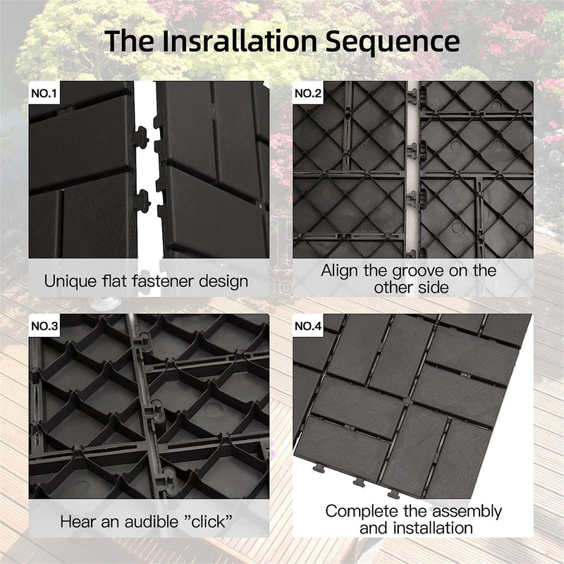 Patio Interlocking Deck Tiles - Gray Composite, photo 4 of 5