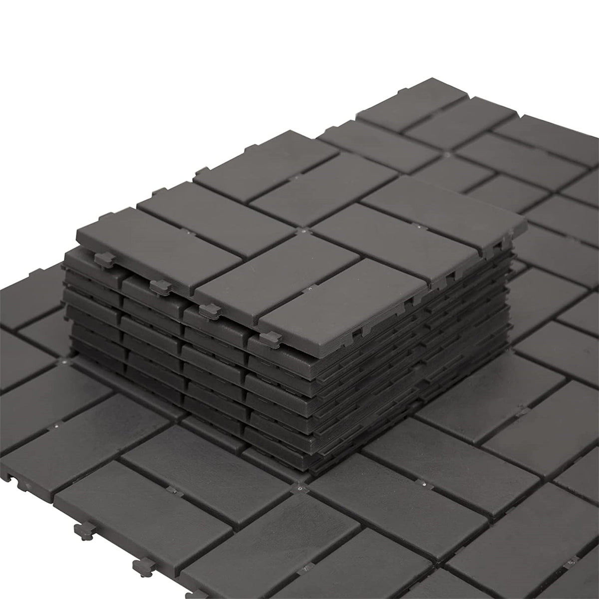 Patio Interlocking Deck Tiles, 12"x12" Square Composite Decking Tiles, photo 2 of 5