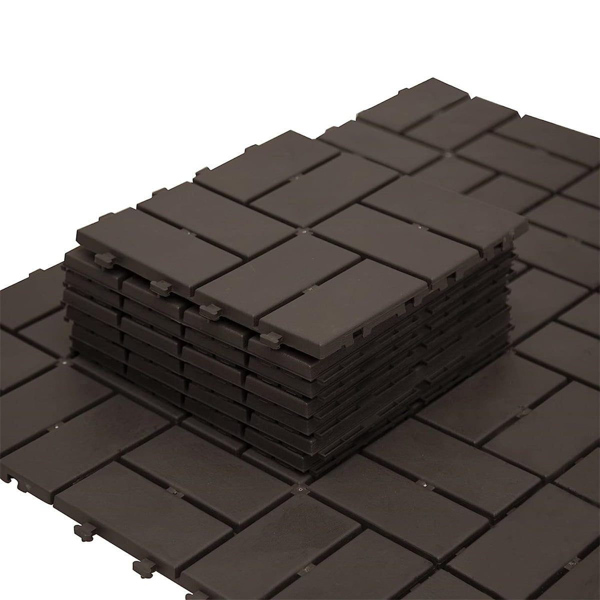 Patio Interlocking Deck Tiles - Brown (Pack of 9), photo 2 of 5