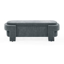 Chenille Upholstered Bench with Large Storage Space