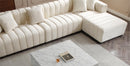 L-Shape Sectional Sofa with Deep Tufted Velvet Upholstered Right Chaise Modular Sofa