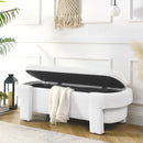 Linen Fabric Upholstered Bench with Large Storage Space