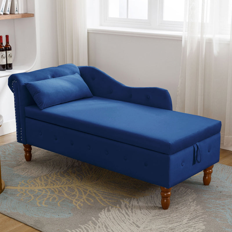 Navy Velvet Chaise Lounge, photo 9 of 10