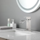 Waterfall Spout Bathroom Faucet, Single Handle Vanity Sink Faucet by HouseOfZazla