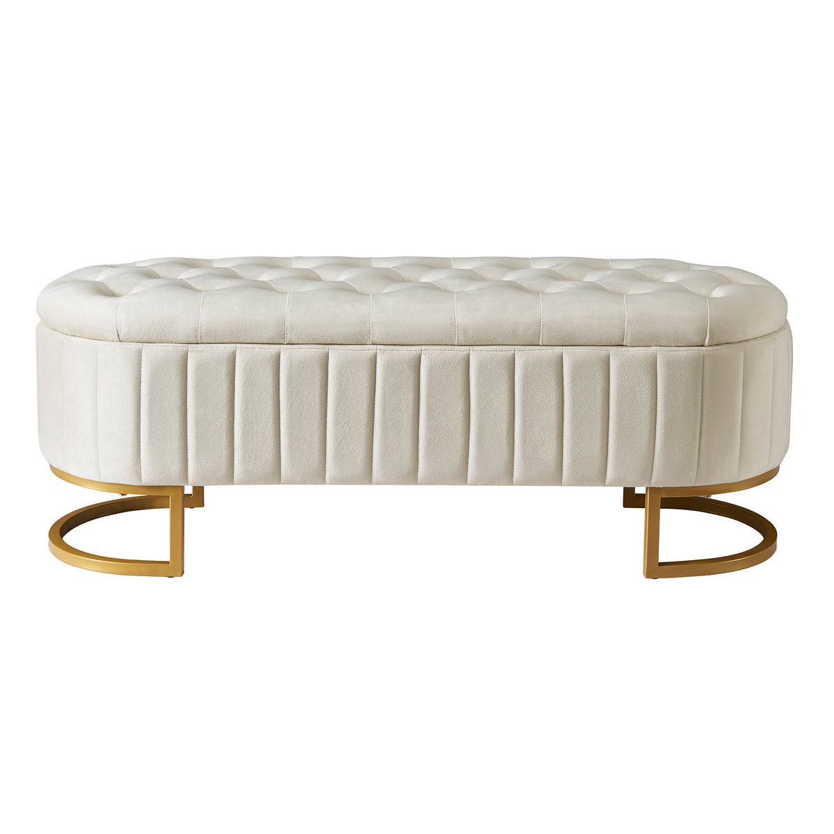 Elegant Upholstered Velvet Storage Ottoman, photo 10 of 10