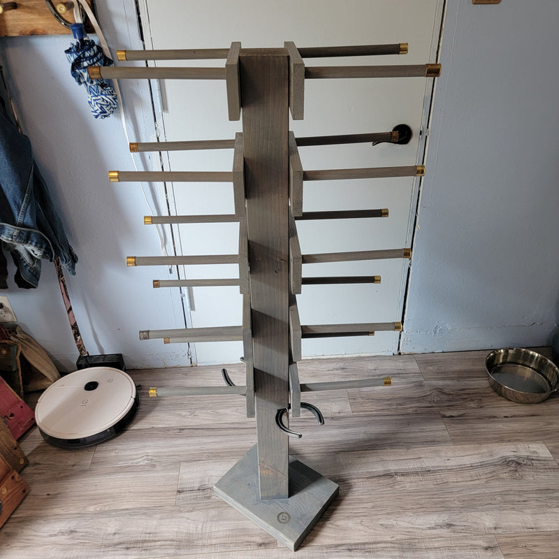 8 Cowboy Hat & 2 Boot Tree Rack | Hybrid Western Organizer | Rustic Wooden Hat & Boot Stand | Functional Entryway Display | Handcrafted in USA