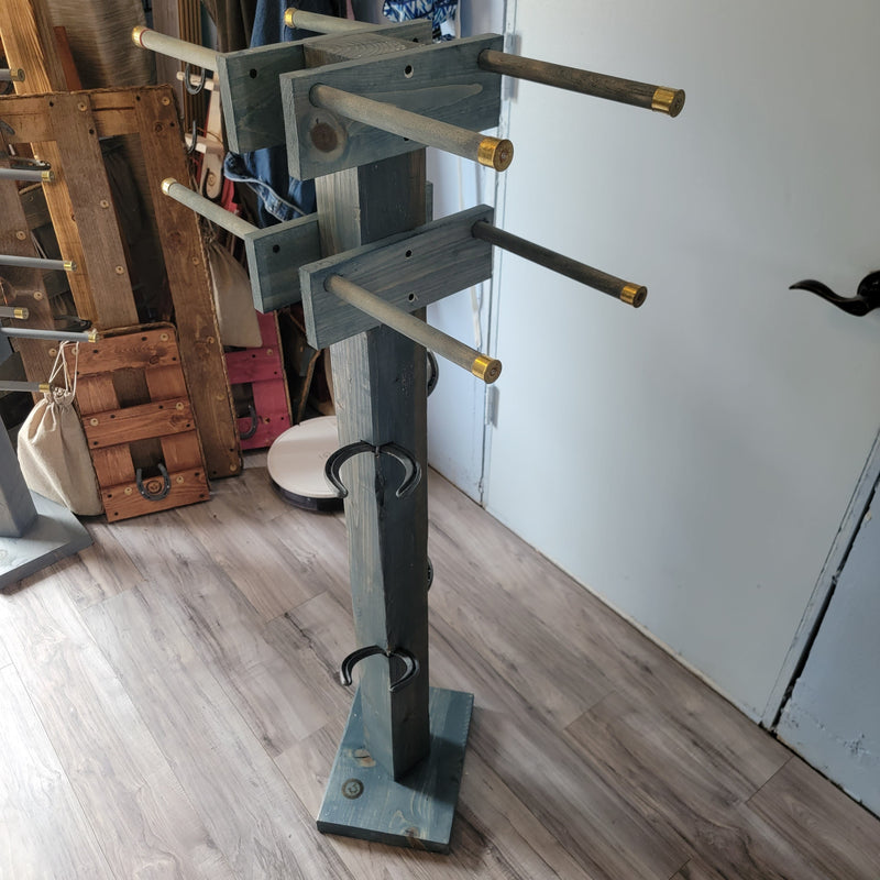 4 Cowboy Hat & 4 Boot Tree Rack | Hybrid Western Organizer | Rustic Wooden Hat & Boot Stand | Functional Entryway Display | Handcrafted in USA