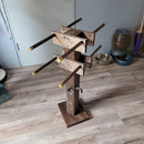 4 Cowboy Hat & 2 Boot Tree Rack | Hybrid Western Organizer | Rustic Wooden Hat & Boot Stand | Functional Entryway Display | Handcrafted in USA