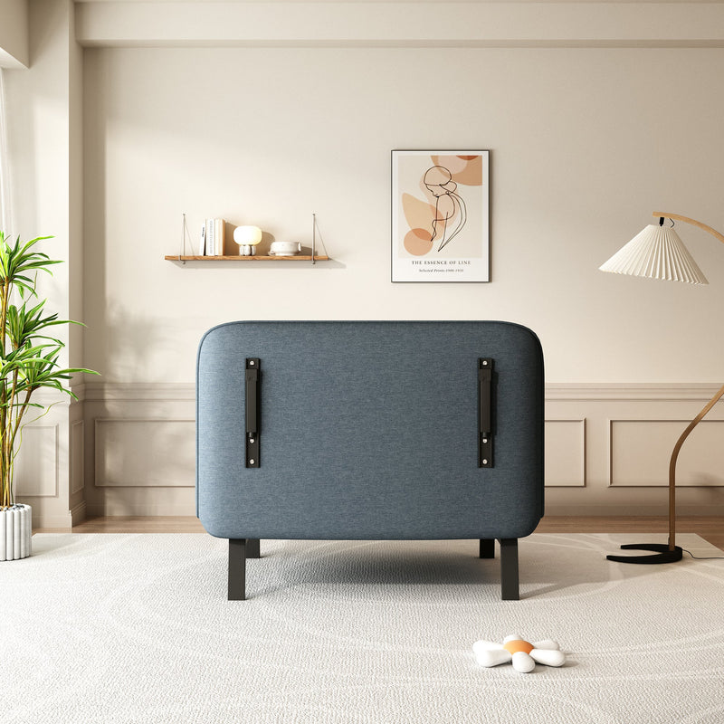 39"Convertible Chair Bed, Tri-Fold Sofa Bed with Adjustable Backrest & Pillow, Leisure Chaise Lounge Couch with Sturdy Steel Frame for Home & Office, Comfortable Sleeper Chair