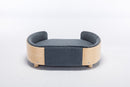 Scandinavian Style Elevated Dog Bed with Velvet Cushion