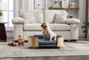 Scandinavian Style Elevated Dog Bed with Velvet Cushion