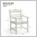 Patio Dining Chair with Armset Set of 2, Pure