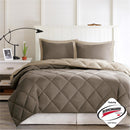 Full/Queen 3M Scotchgard Diamond Quilting Reversible Down Alternative Comforter Set