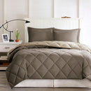 King 3M Scotchgard Diamond Quilting Reversible Down Alternative Comforter Set