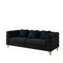 3-Seater + 3-Seater Combination Sofa - Black Teddy