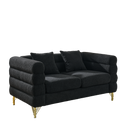 3-Seater + 3-Seater Combination Sofa - Black Teddy
