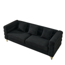 3-Seater + 3-Seater Combination Sofa - Black Teddy