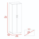 Armoire-Organiser 70.8"H, Two Shelves, Rod, Double Door Cabinet Armoire