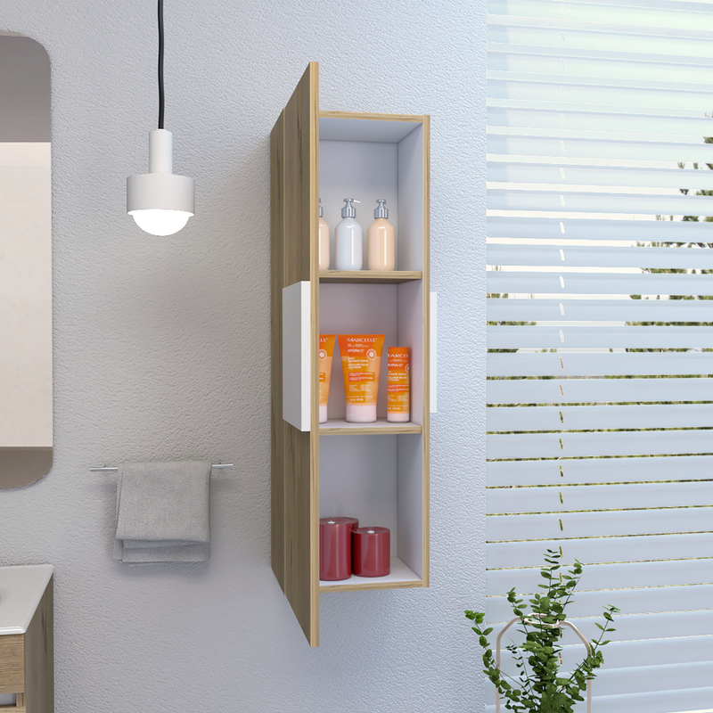 Medicine 38"H Single Door Cabinet, Three Shelves, Light, photo 7 of 10