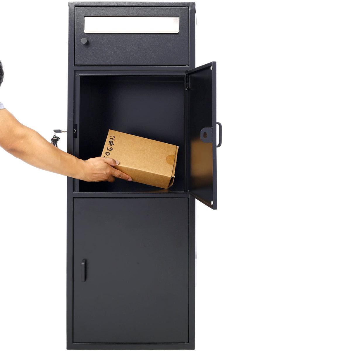 Large Steel Freestanding Floor Parcel Package Drop Box, photo 3 of 10