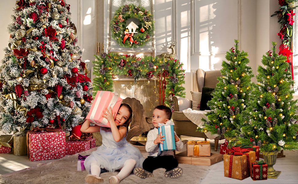 Pre-lit Xmas Tree Artificial Christmas 4-Piece Set, photo 10 of 10