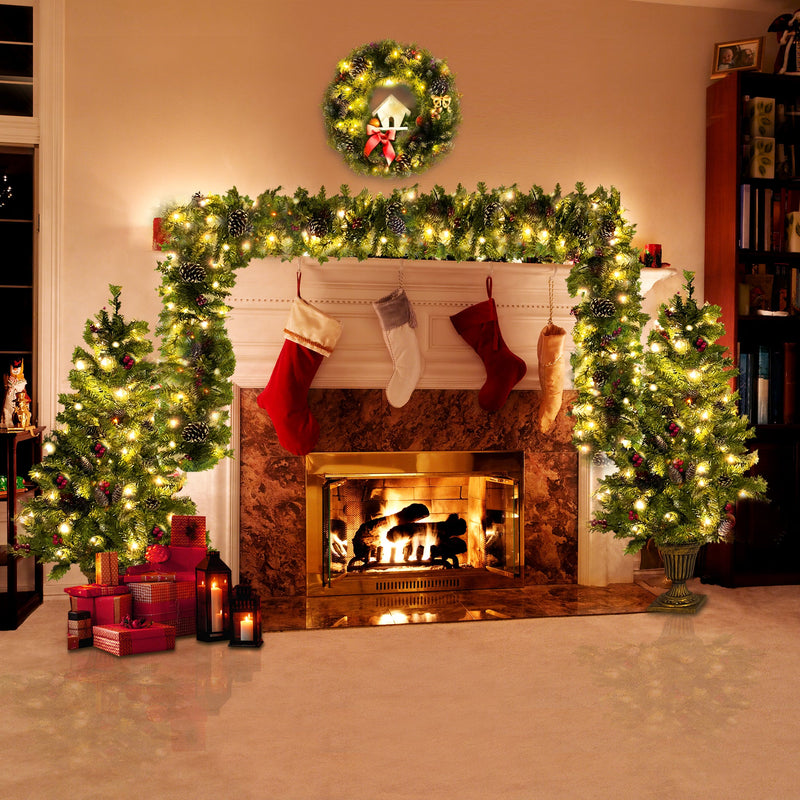 Pre-lit Xmas Tree Artificial Christmas 4-Piece Set, photo 2 of 10