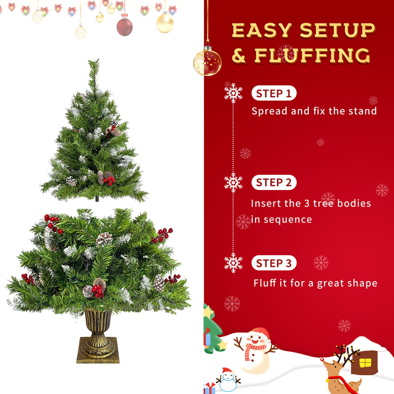 Pre-lit Xmas Tree Artificial Christmas 4-Piece Set, photo 7 of 10