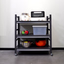 72"H Heavy Duty Storage Shelves Adjustable 5-Tier Metal Shelving Unit with Wheels for 1750LBS Load Kitchen, Garage, Pantry, and More