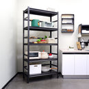 72"H Heavy Duty Storage Shelves Adjustable 5-Tier Metal Shelving Unit with Wheels for 1750LBS Load Kitchen, Garage, Pantry, and More